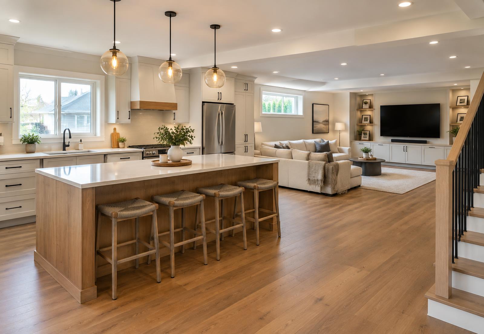 Bright, professionally renovated home interior